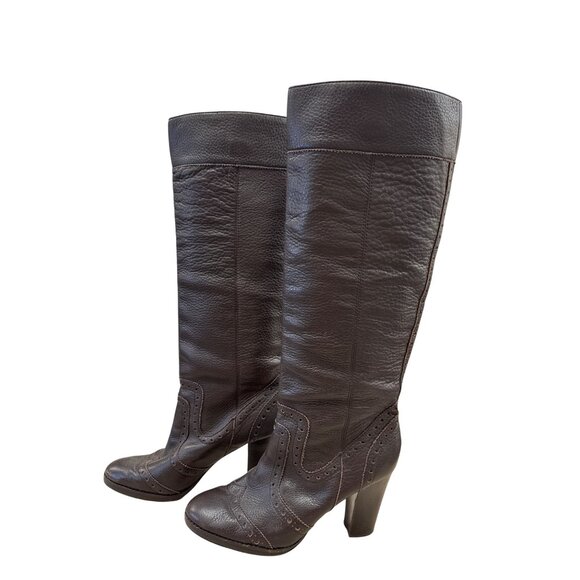 Michael Kors Womens Brown Knee High Leather Riding Boots 10M SKU 7079 - Picture 3 of 15